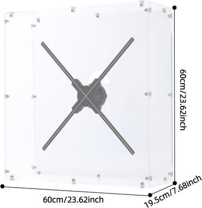 Beschermhoes 3D Holografische Ventilator Tot 22 Inch – Beschermkap – Beschermbehuizing – Acryl Behuizing – Transparante Afdekking – Transparant Acryl – Voorgeboorde Gaten Inclusief Schroeven