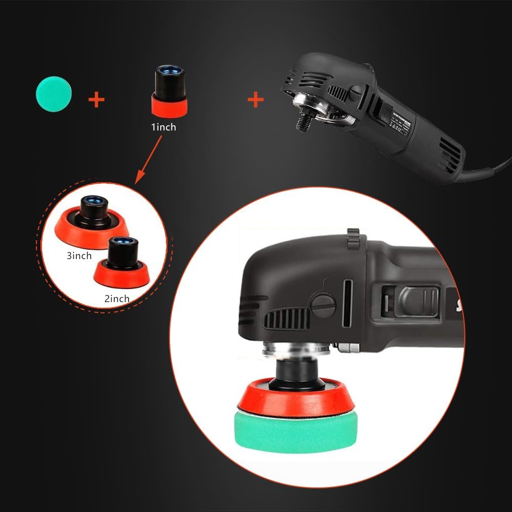 Mini-polijstmachine, SPTA, 780 W, polijstmachine met 6 variabele snelheden, zijhandgreep, 25/50/80 mm polijstschijf/polijstspons/wollen schijf/schuurpapier voor het polijsten van auto's, meubels - HROMPS3AC