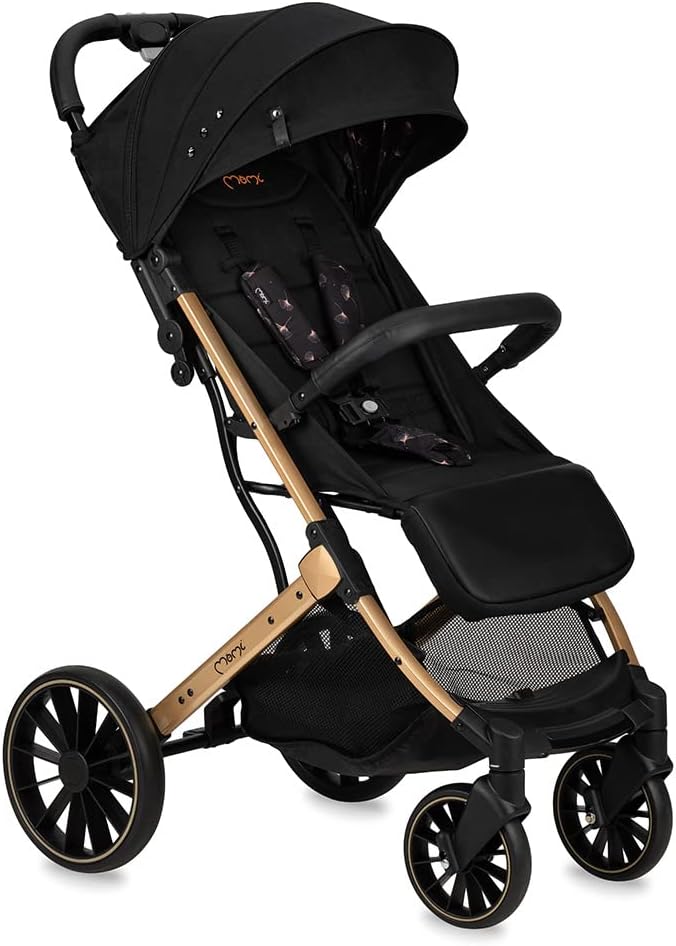 MoMi ESTELLE DAKAR kinderwagen vanaf 6 maanden (tot 22 kg), inklapbare buggy met 5-punts veiligheidsgordel, boodschappenmand en ligfunctie, telescopische stang om te trekken, staat na het opvouwen Ginko