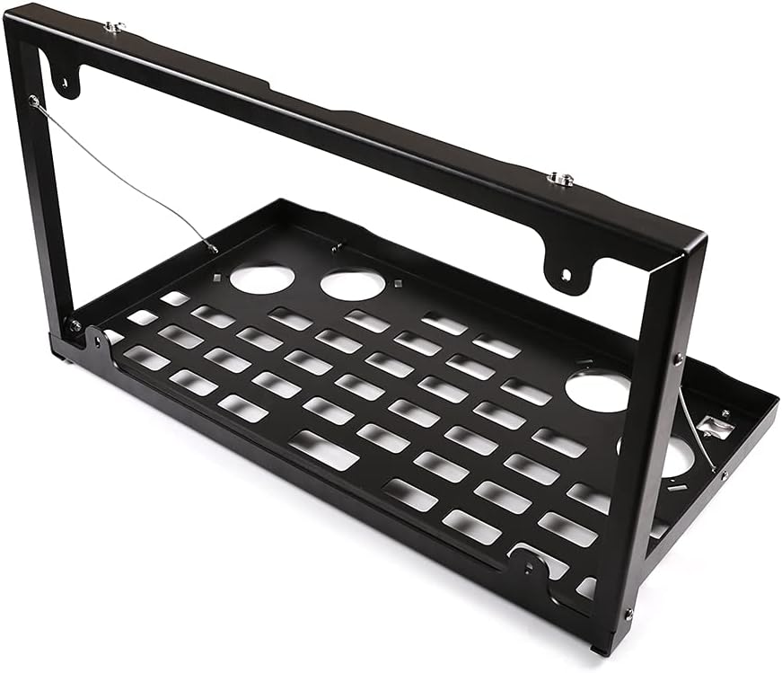 YIWANG Aluminiumlegering Zwarte Auto Achterdeur Opvouwbare Tafel Cargo Plank Opslag Achterklep Tafel Voor LR Defender 110 2020-2022