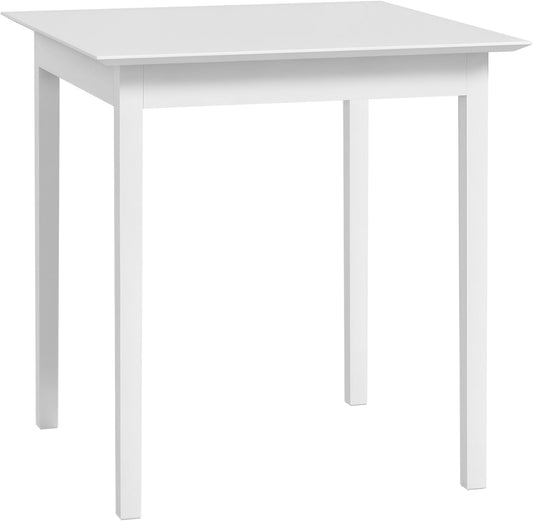 HOMCOM Dining Table 75 x 75cm Square Kitchen Table for 2 Persons Dining Room Table Solid Wood Small Modern Table Wooden Table for Kitchen, Dining Room Living Room White - QUORE