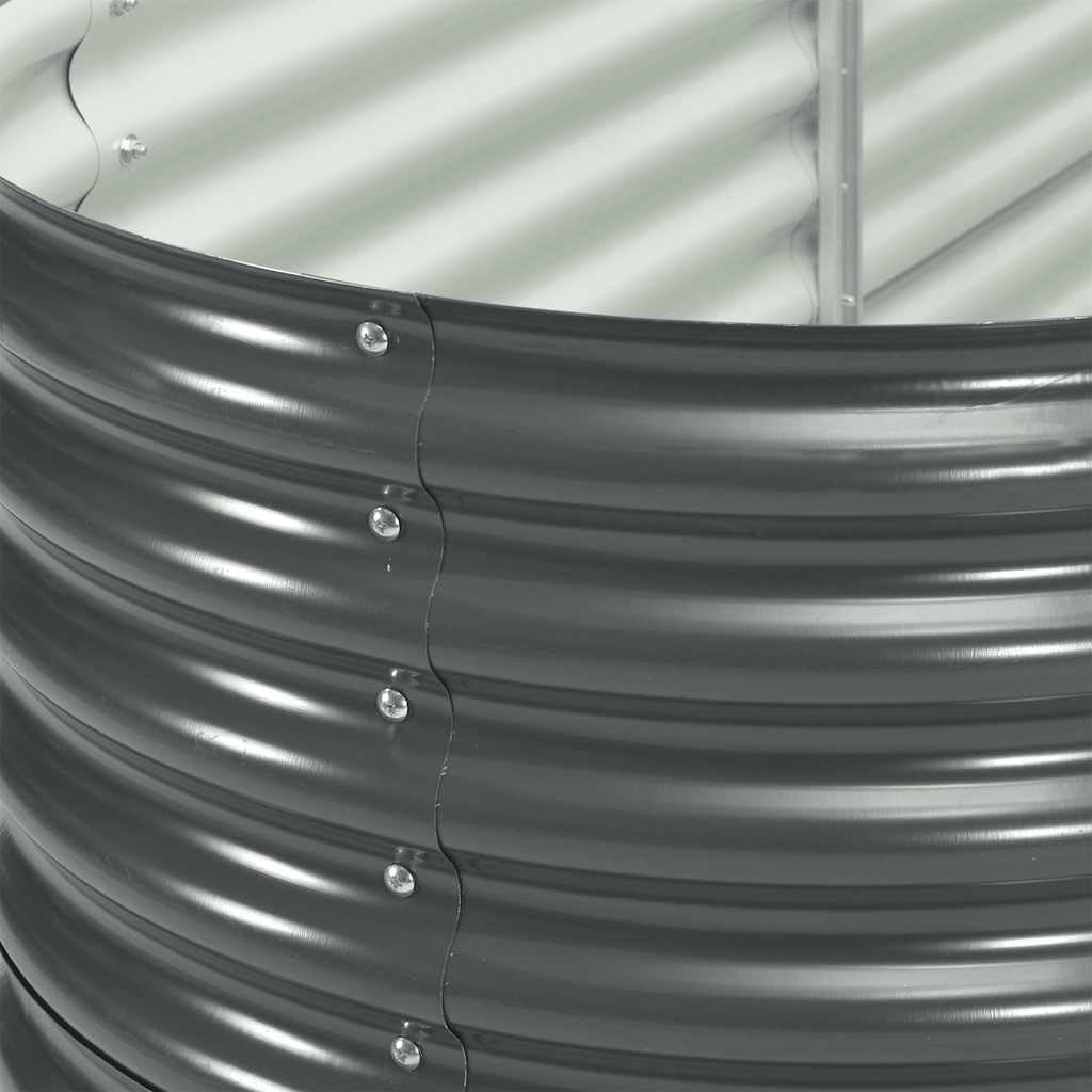 vidaXL Planter 320x80x81cm Galvanized Steel Silver Garden Container Flower Box - QUORE