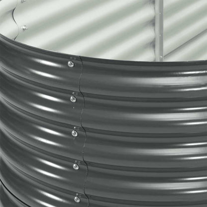 vidaXL Planter 320x80x81cm Galvanized Steel Silver Garden Container Flower Box - QUORE