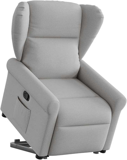 Relaxfauteuil – Relaxstoel – Sta-op Stoel – TV Stoel – Verstelbare Fauteuil – Elektrische Opsta-ondersteuning – Handmatig Verstelbare Rugleuning – Wolkengrijze Stof