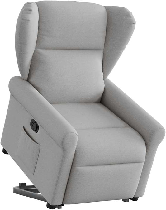 Relaxfauteuil – Relaxstoel – Sta-op Stoel – TV Stoel – Verstelbare Fauteuil – Elektrische Opsta-ondersteuning – Handmatig Verstelbare Rugleuning – Wolkengrijze Stof