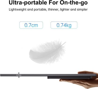 Portable Touchscreen, 15.6 inches, 1920 x 1080 FHD Portable Touch Screen 16:9, IPS, 178° Wide Angle, SRGB 80%, 60Hz, USB-C, Mini-HDMI, VESA, Two Speakers, Foldable Holder - QUORE