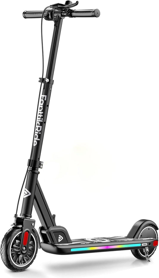 FanttikRide T9 Apex Elektrische step voor kinderen, 1,3-1,7 m, 200 W motor, led-kleurlicht, bluetooth-muziek, 12/16/20 km/u digitaal display, in hoogte verstelbaar, opvouwbaar, tot 40 minuten, zwart