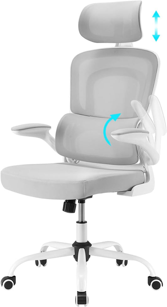 Ergonomische Bureaustoel – Computerstoel – Bureau Stoel – Office Chair – Managersstoel – In Hoogte Verstelbaar – Ademend Polyester Met Lendensteun