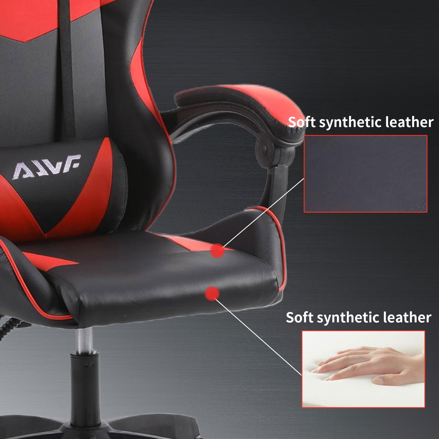 High-Back Gaming Chair PC Office Chair Computer Racing Chair PU Desk Task Chair Ergonomic Executive Swivel Rolling Chair with Lumbar Support for Back Pain Women, Men