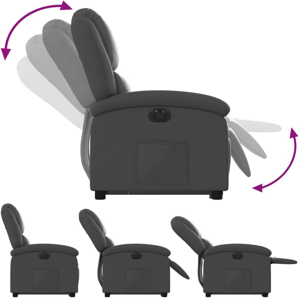 Relaxfauteuil Elektrisch – Sta-Op Stoel – TV Fauteuil – Elektrische Relaxstoel – Leren Relaxfauteuil – Stand-Up Aid – Echt Rundleer – 135 Graden Kantelfunctie