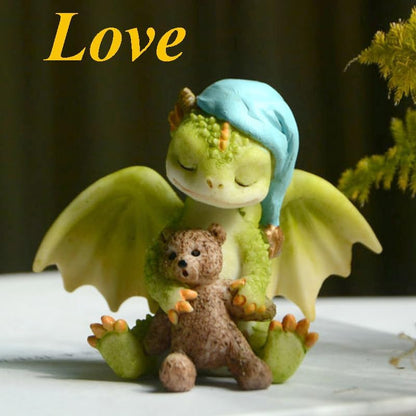 Miniatuur Fairy Garden Drakenfiguren- Swing Draken Standbeeld