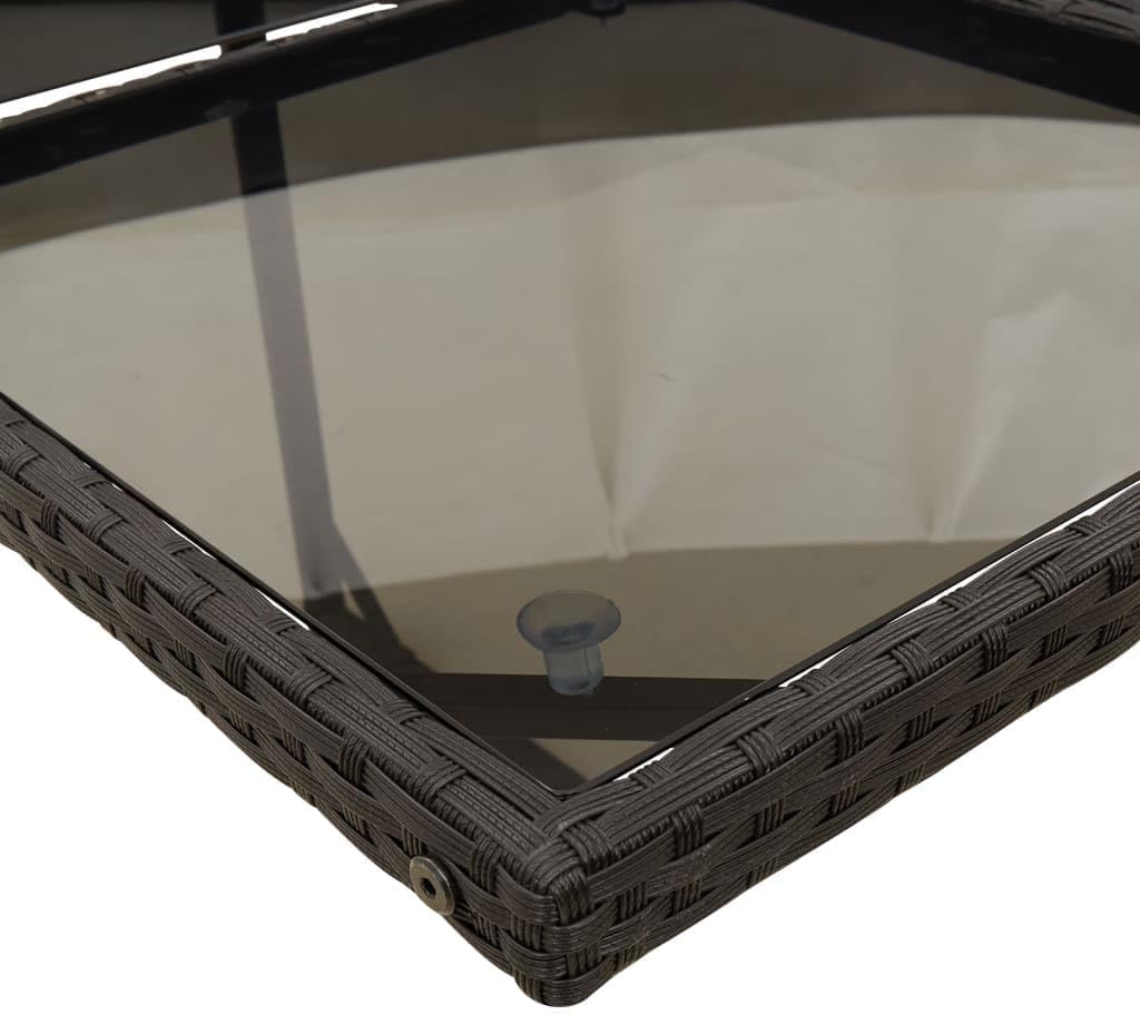 Gecheer 5-delige polyrotan zitgroep, tuingereedschap voor 4 personen, rotan tuinmeubelset, balkonmeubelset, balkon lounge, tuingarnituur set, tuintafelset, terrasmeubelset, kussens, zwart - QUORE