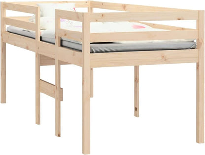 vidaXL Hoogslaper massief grenenhout 90x200 cm, bed, slaapkamermeubel, bedbodem, hoogbed, bedframe, eenpersoonsbed, houten bed, massief houten bed