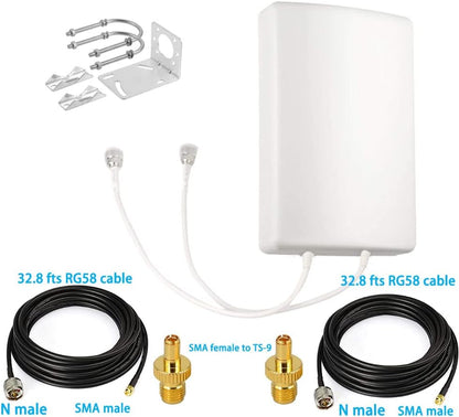 Directionele Mimo Paneelantennes WiFi 4G 2.4GHz 5.8GHz LTE 698-2700 MHz Hogere Gain 14dBi-Outdoor Externe Antennes-Routers Mobiele Antennes Compatibel voor Modems