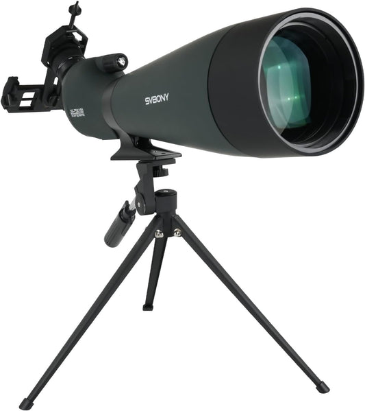 Svbony SV28 Spotting Scope 25-75x100, BAK4 Prism MC Optiek Monoculair met Statief Telefoon Adapter 45 Gebogen Oculair Spotting Scope voor het observeren van vogels