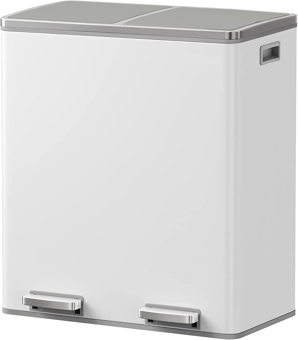 KITCHEN MOVE MAJOR afvalemmer met pedaal, grote capaciteit, 60 l (2 x 30 l), roestvrij staal, wit