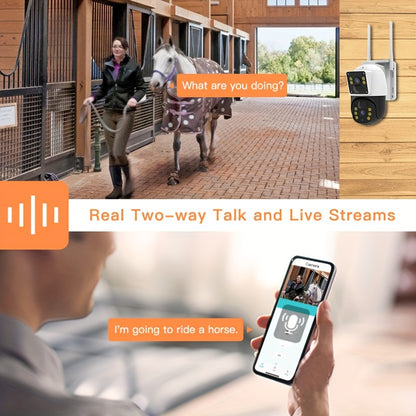 Draadloze Beveiligingscamera – Wifi Loze Camera – 3G/4G Camera – Buiten Camera – PTZ Bewegingsmelder – 3-Stuks Set – 2K HD Nachtzicht – Zonne-energie Met Simkaart