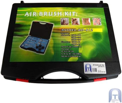Agora-Tec® Airbrush pistolen set AT-AS-01-15-delig Airbrush-pistolenset met 6 pistolen in 4 verschillende sproeimaten.