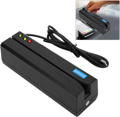 Yosoo Health Gear Magnetische Streepkaartlezer, MSR605X USB Swipe Card Reader LED -indicator MAGSTRIPE Writer 3 Tracks