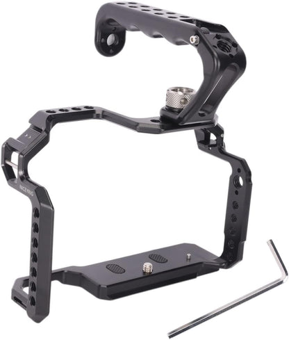 NICEYRIG R5 R5 C R6 kooikit voor Canon spiegelloze camera met bovenhandgreep en verschillende uitbreidingsinterfaces, aluminium kooi voor Canon R5 R6 R5 C spiegelloze camera-538
