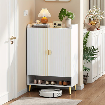 Schoenenkast – Schoenopberger – Schoenrek – Schoenkommode – Halmeubel – MDF – Drie Lagen – Open Lade – Draagvermogen 20KG – Wit