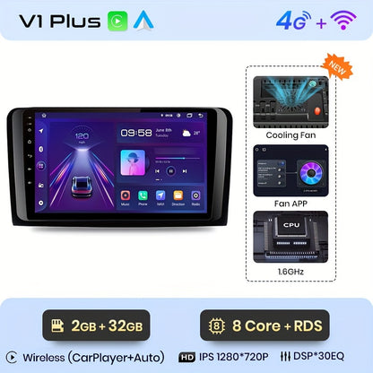 Carplay Autoradio – Android Auto Multimedia Speler – Draadloos CarPlay – 2DIN Autoradio – GPS Navigatie – 9 Inch IPS Touchscreen – 4G & Wi-Fi Connectivity