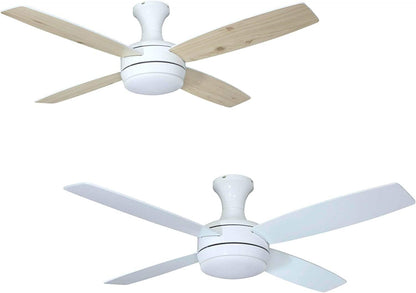 aireRyder Saturn plafondventilator met verlichting en afstandsbediening, stille ventilator met afstandsbediening en dimbare ledverlichting. Diameter 132 cm. Kleur: wit, draaivleugels in dennen/wit.