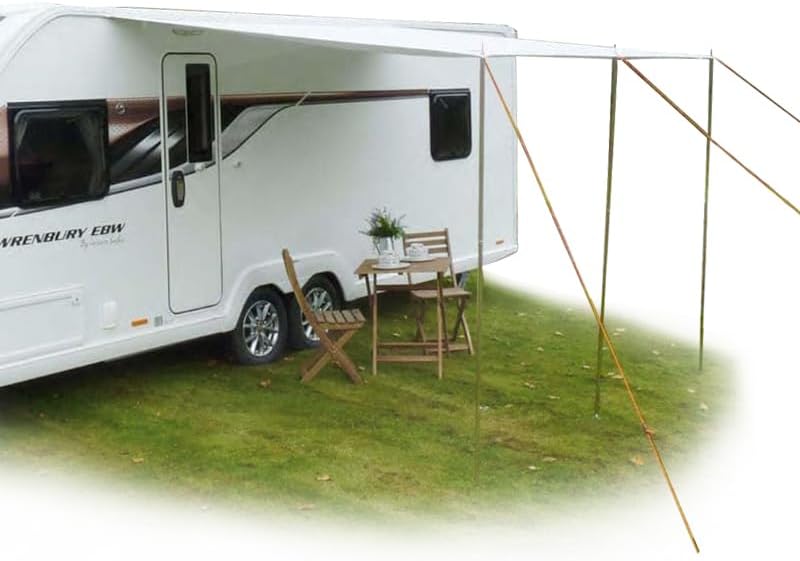 Comfort caravan luifel caravan tarp 4 x 2,4 m zonnedak incl. opstelstangen UV 50+ bescherming waterdicht 5000 mm