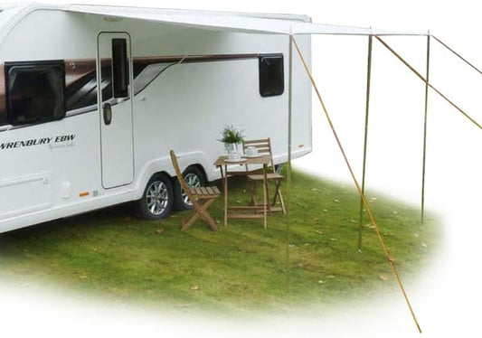 Comfort caravan luifel caravan tarp 4 x 2,4 m zonnedak incl. opstelstangen UV 50+ bescherming waterdicht 5000 mm