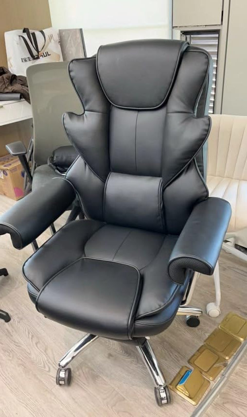 Bureaustoel – Kantoorstoel – Werkstoel – Gamestoel – Draaistoel – Ergonomisch Design – PU-Leder Met 230 Kg Draagvermogen – Kantelbaar Tot 135 Graden – Zwart