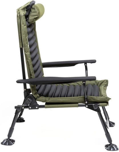 Visstoel – Vistoel – Visstoel Verstelbaar – Visstoel Met Armleuningen – Visstoel Lichtgewicht – Verstelbare Rugleuning – 3D Polyester Bekleding – Maximale Draagkracht 130 kg
