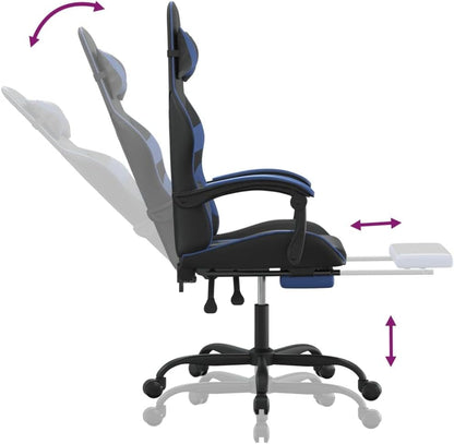 Gamingstoel – Bureaustoel – Gamestoel – Zitzak – Office Chair – Verstelbare Voetensteun – Hoogwaardig Kunstleer – 360° Draaibaar