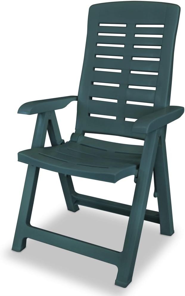 Festnight 4/6 Folding Chairs Outdoor Garden Patio Camping Chair 60 x 61 x 108 cm Plastic Green - QUORE