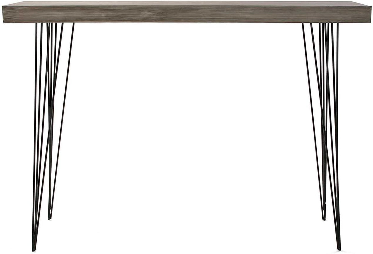 Versa Dallas Smalle hal of vestibule Entree hal meubilair, Console Tafel, Afmetingen (H x B x H) 80 x 25 x 110 cm, Hout en Metaal, Kleur Bruin