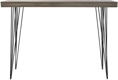 Versa Dallas Smalle hal of vestibule Entree hal meubilair, Console Tafel, Afmetingen (H x B x H) 80 x 25 x 110 cm, Hout en Metaal, Kleur Bruin
