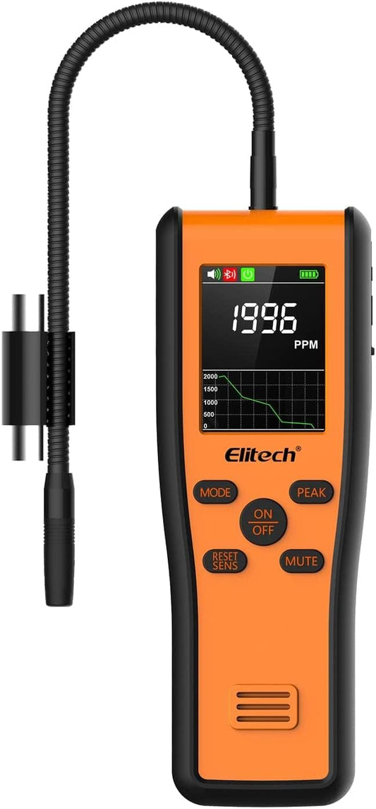 Elitech PPM Infrarood-koudemiddel-gaslekdetector, vast positioneerbare HVAC-lekdetector, met APP en OTA-upgradefunctie