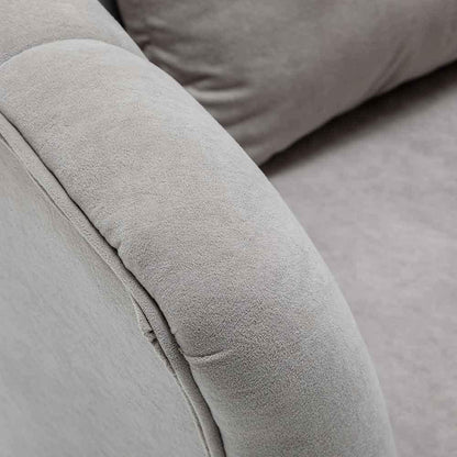 BAKAJI Fauteuil Relax stoel bekleding van stof structuur hout en metalen poten kleur goud gewatteerd, modern design, gewatteerd, grote rugleuning, afmetingen 80 x 70 x 80 cm (grijs)