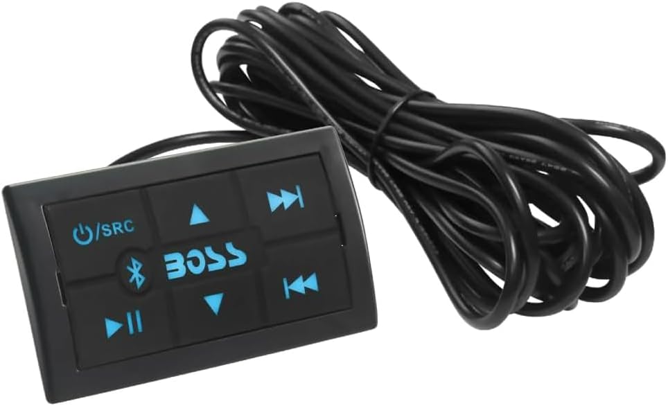 KIT SET VOOR BOSS AUDIO SYSTEMS MC900B, 1 Versterker 4-kanaals Bluetooth Marine, 500 Watt Max., Full-range, Klasse A/B, met Verlichte Multifunctionele Controller, 1 stuk