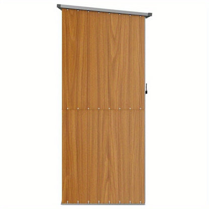 Tuinhuisje – Tuinberging – Tuinschuur – Gereedschapshuisje – Tuinkast – Gegalvaniseerd Staal – Weerbestendig & Verplaatsbaar – Bruin – 118,5x97x209,5 cm