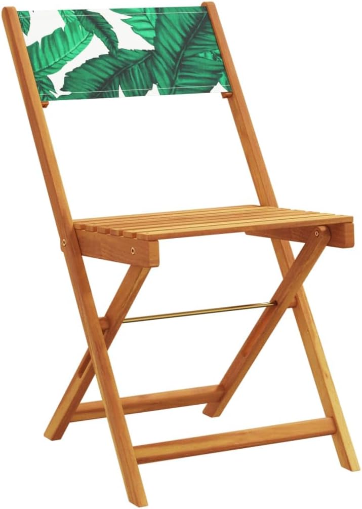 Gecheer Pack of 6 Folding Garden Chairs Green Fabric and Solid Wood Armchair Outdoor Dining Chairs Outdoor Patio Chairs P3214623 - QUORE