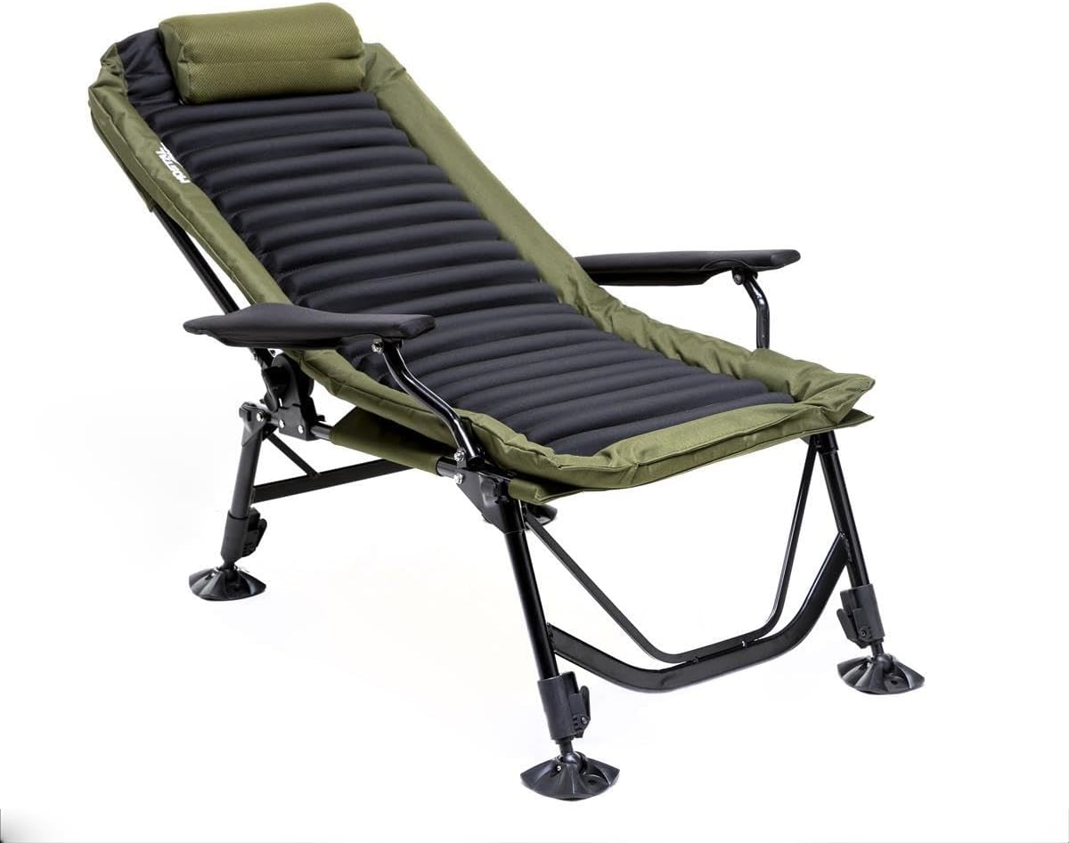 Visstoel – Vistoel – Visstoel Verstelbaar – Visstoel Met Armleuningen – Visstoel Lichtgewicht – Verstelbare Rugleuning – 3D Polyester Bekleding – Maximale Draagkracht 130 kg