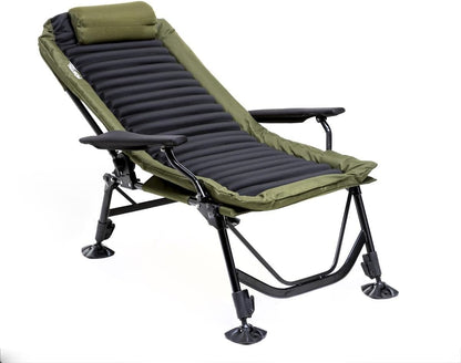 Visstoel – Vistoel – Visstoel Verstelbaar – Visstoel Met Armleuningen – Visstoel Lichtgewicht – Verstelbare Rugleuning – 3D Polyester Bekleding – Maximale Draagkracht 130 kg