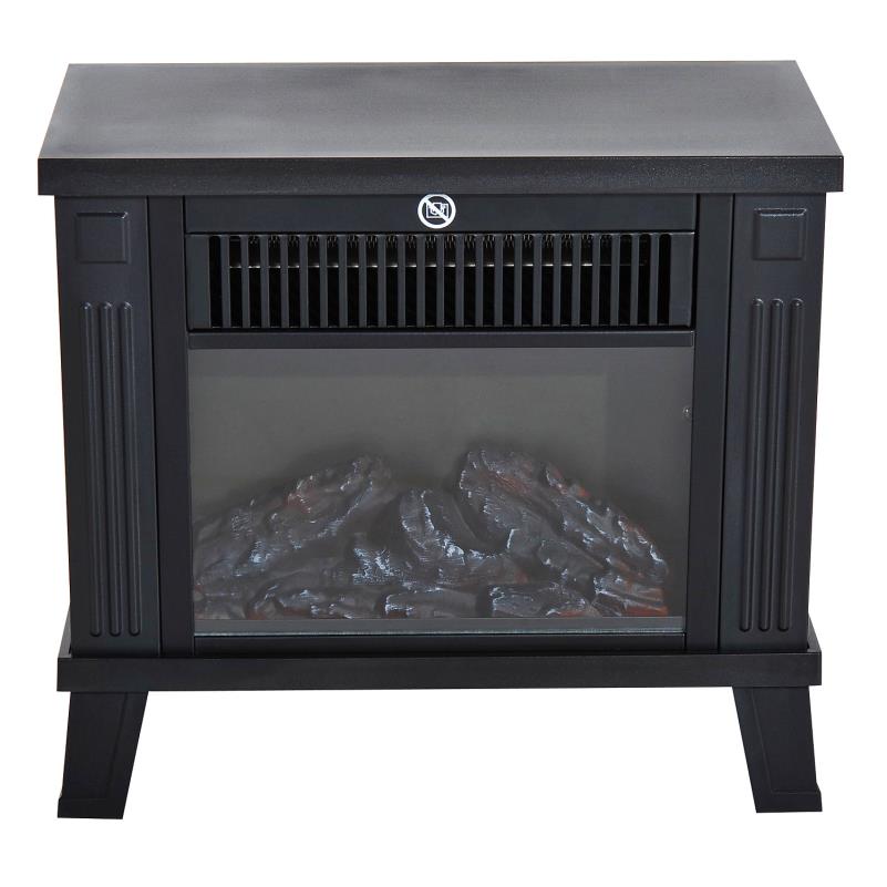 Elektrische Haard – Sfeerhaard – Open Haard – Kachel – Elektrische Kachel – Realistisch Vlameffect – 600W/1200W Verwarming – Compact Zwart Metaal Met Glazen Deur – Veilig En Energiezuinig – 34x17x31 cm