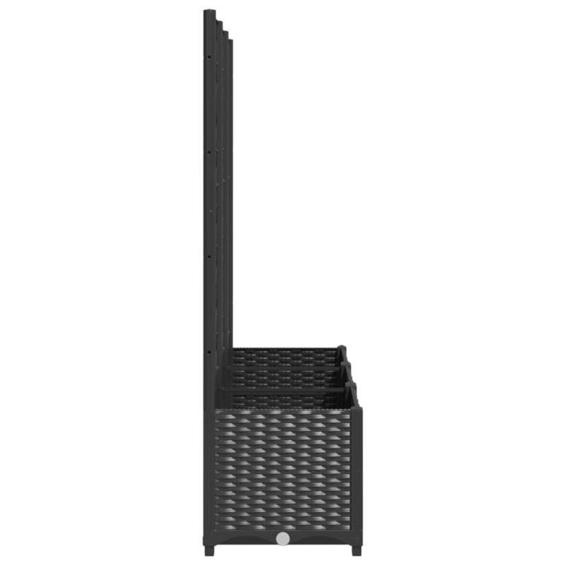 Zwarte Plantenbak Tuin – Plantenbakje – Bloempot – Plantenkas – Plantenhouder – Met Klimrek – Weerbestendig Duurzaam Kunststof – 30,48 x 20,32 x 10,16 cm