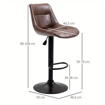 Barstoel – Barkruk – Keukenstoel – Barstoelkruk – Bistrokruk – Verstelbaar in Hoogte – Ergonomisch Design met Zachte Zitting en Rugleuning