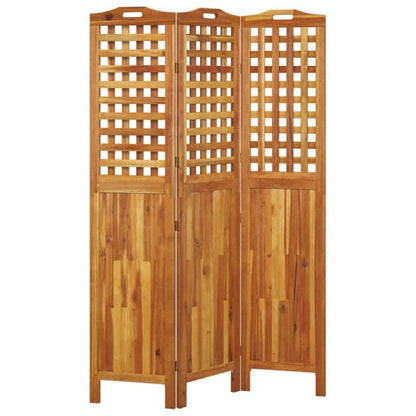 Partition Wall with 3 Panels Measuring 121.5X2X180 Cm Made of Acacia Wood.