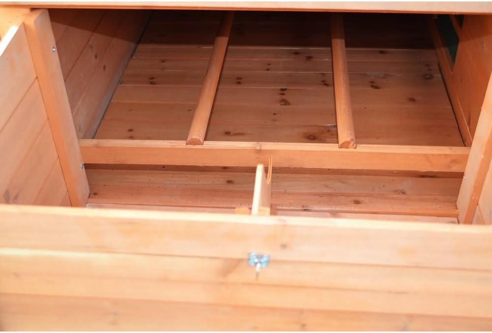 Melko Chicken coop 149 x 80 x 79 cm, chicken coop with folding roof and 2 nesting places for small animals made of wood - QUORE