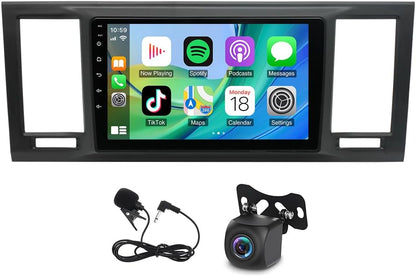 Android 14 autoradio voor T6 Transporter Multivan 2016-2022, 2 DIN radio met CarPlay Android Auto, 9-inch IPS touchscreen met Bluetooth navigatie WiFi FM/RDS achteruitrijcamera, 2+32G
