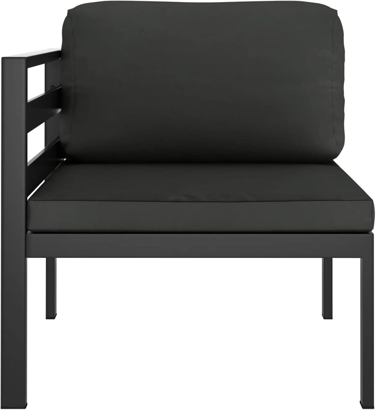 Gecheer Pallet Corner Sofa Aluminium Anthracite with Cushion 70 x 70 x 64.5 cm Garden Bench Aluminium Sofa Pallets Modular Garden Bench Aluminium Garden Bench - QUORE