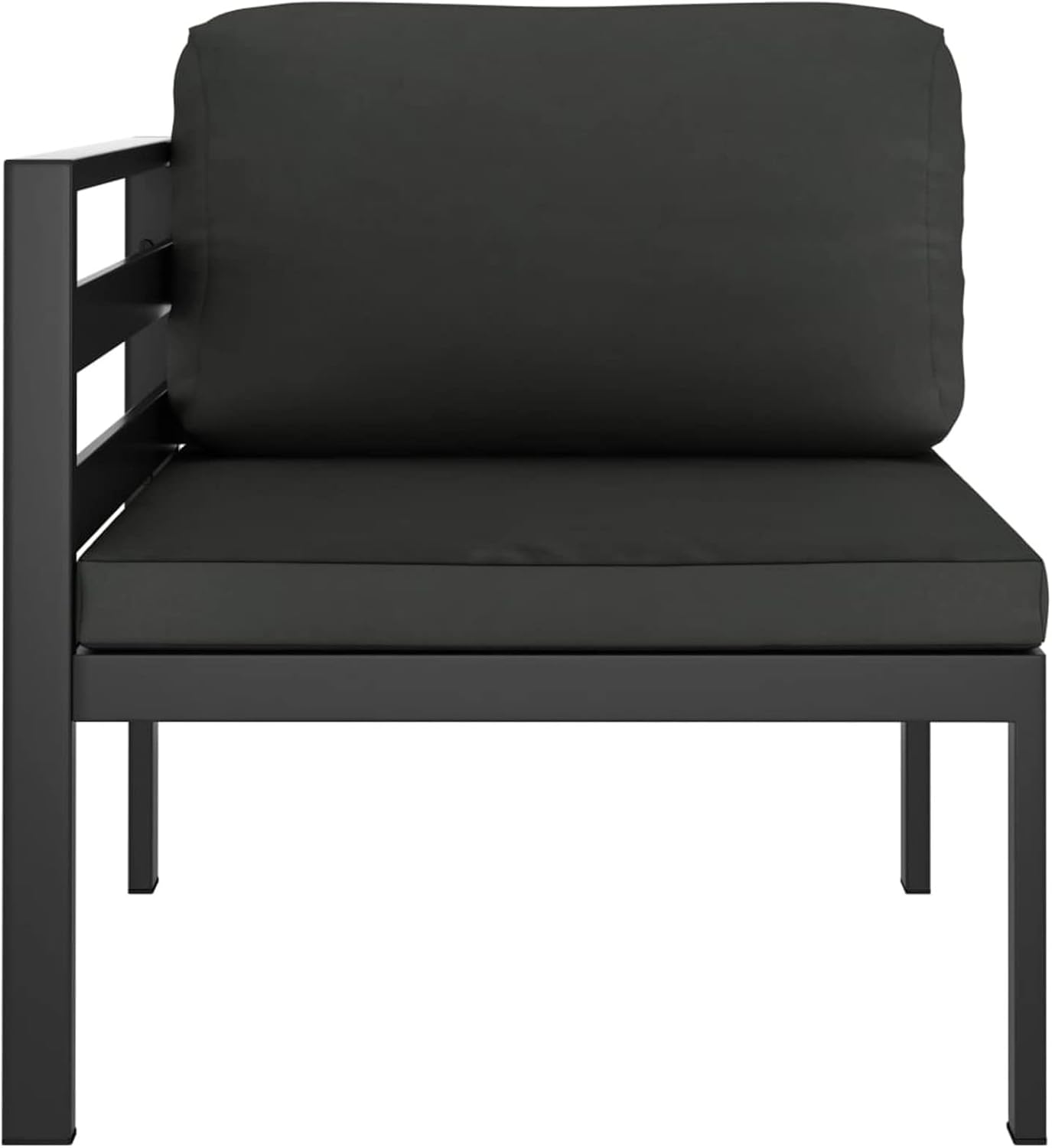 Tidyard Pallet Corner Sofa Aluminium Anthracite with Cushion 70 x 70 x 64.5 cm Garden Bench Aluminium Sofa Pallets Modular Garden Bench Aluminium Garden Bench - QUORE
